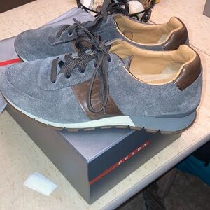 AUTHENTIC~PRADA MENS SNEAKERS IN SUEDE~SIZE 10